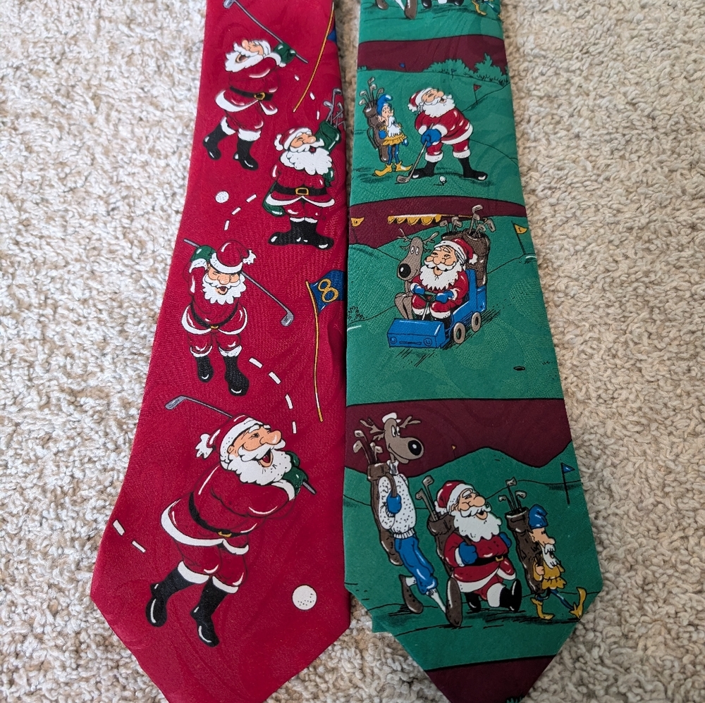 Christmas Golf Ties 2 Ties
